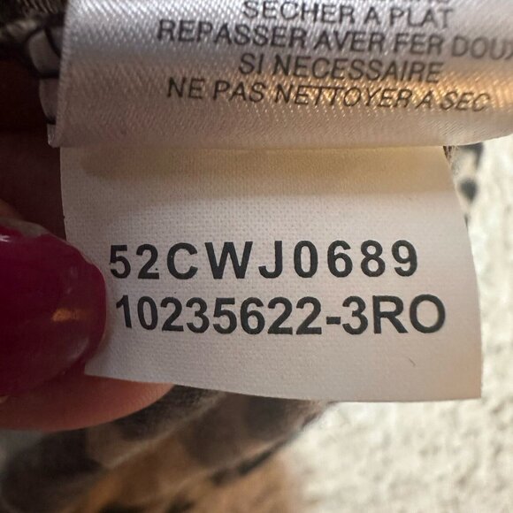 RACHEL Rachel Roy Maxi Dress Women’s XS Cream & Black Print Leather Straps - Picture 14 of 16